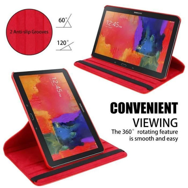 Cadorabo Fodral till Samsung Galaxy NOTE 2014 - Tab PRO (10,1" Zoll) T520 - T525 i rött - UTAN automatisk väckning