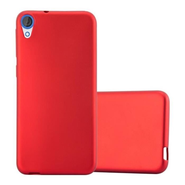 HTC Desire 820 Fodral i METALLIC RED från Cadorabo (METALLIC MATTE Design) Ultratunt mjukt silikongel TPU-skydd med anti