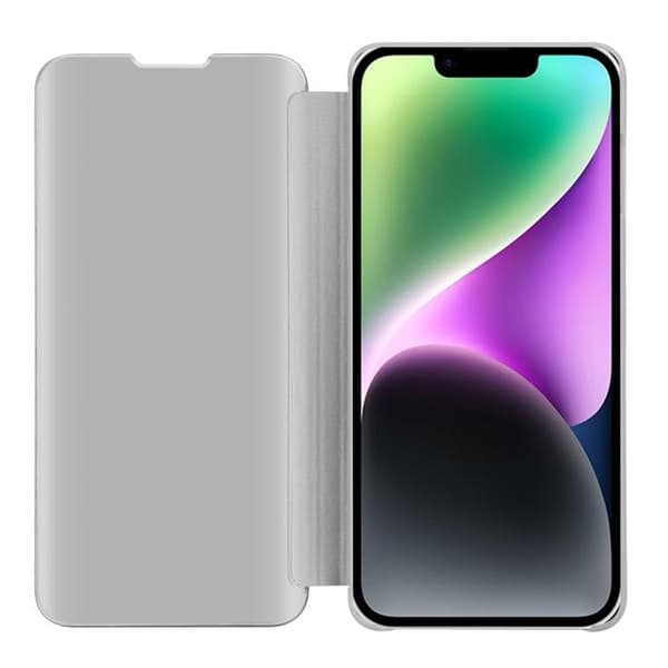 iPhone 14-fodral i SILVER AGAT Skydd med spegel Grå