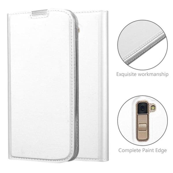 Flip-fodral för LG K10 2016 Etui i KLASSISK SILVER Plånbok Stötsäker Grå