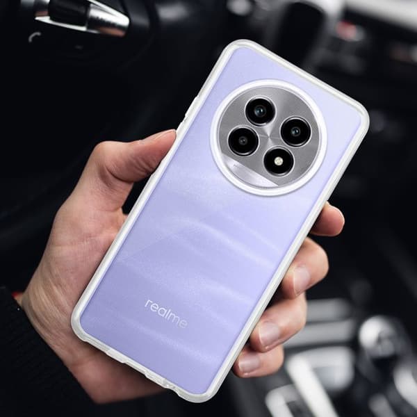 Transparent stötsäker silikonfodral för Realme 13 Pro 5G Vit