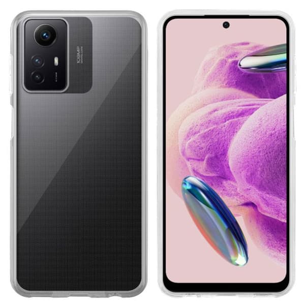 Transparent stötsäker silikonfodral för Redmi Note 12S Vit