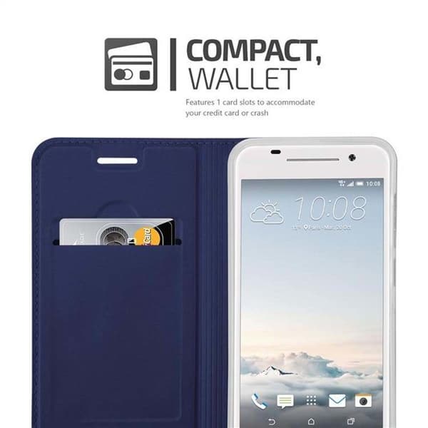 Flip-fodral för HTC ONE A9 i MÖRKBLAU CLASSY Plånbok Stötsäker Blå