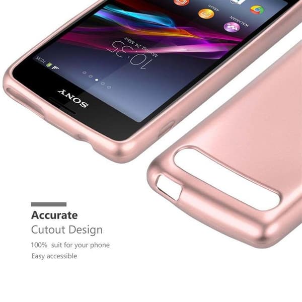 Skyddsfodral för Sony Xperia E1 Skyddsfodral i MATTE ROSEGULD Design Ros