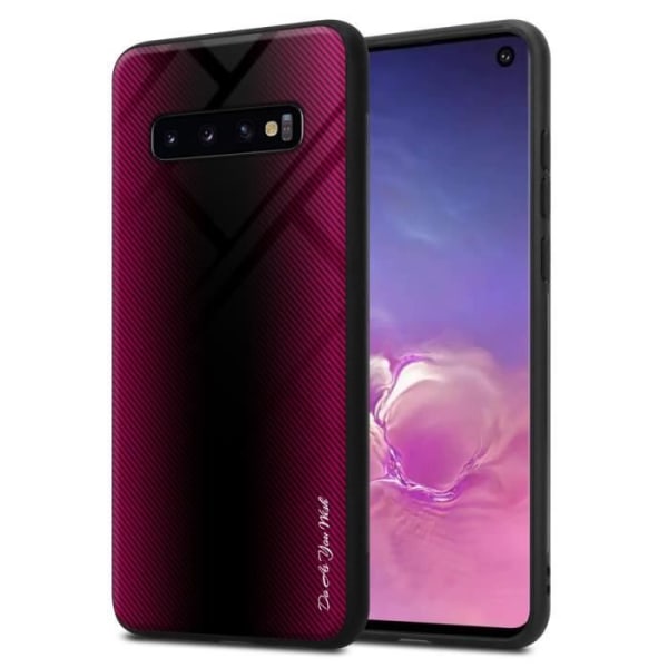 Skyddsfodral för Samsung Galaxy S10 4G - CADORABO - Rosa - Skydd i härdat glas - Silikon TPU - Halkfria Rosa