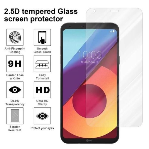 Cadorabo härdat glas LG Q6 skärmskyddsfilm härdat skydd för display TRANSPARENT Transparent