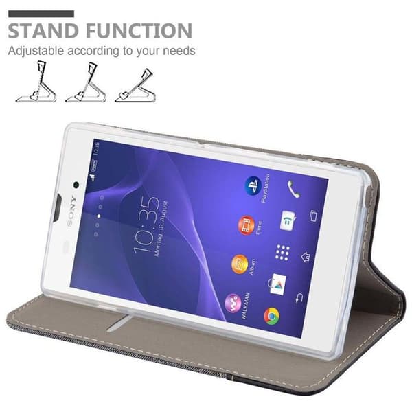 Skyddsfodral för Sony Xperia T3 i GRÅ SVART Stötskyddande Etui Grå