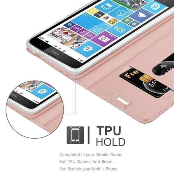 Fodral - CADORABO - Nokia Lumia 1320 - Rosa - Halvstyv - Magnetisk stängning Rosa