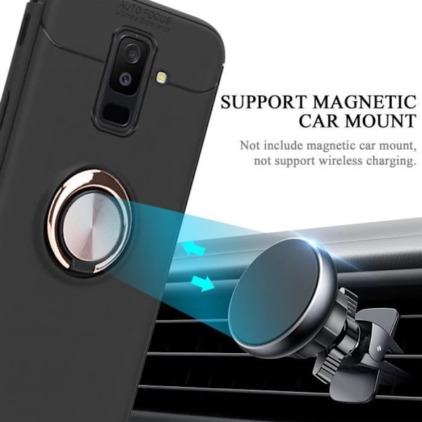 Fodral till Samsung Galaxy A6 PLUS 2018 Skal i SVART - ROSE GOLD Fodral Skydd Focus Ring Silikon TPU