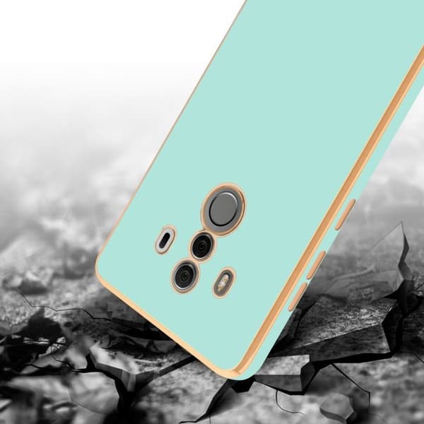 Fodral för Huawei MATE 10 PRO Glansig Mintgrön - Guld med skydd för kamera Grön