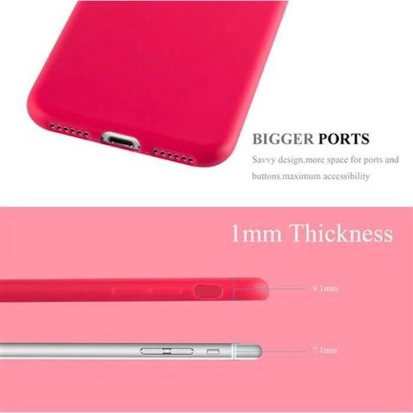 Apple iPhone 8 / 7 / 7S Fodral CANDY RED Cadorabo DESIGN CANDY TPU Silikon Skyddsfodral Cover Ultra Slim Bumper