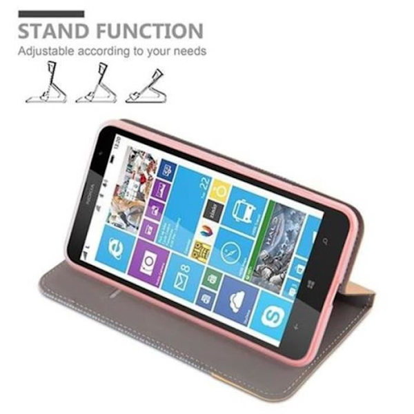 Nokia Lumia 1320 Fodral i LJUSGRÅBRUNT från Cadorabo (TYG-LÄDERDESIGN) Helt skyddsfodral med Flip Flip