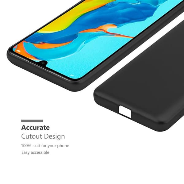 Skyddsfodral för Huawei P30 LITE Skyddsfodral i MATTSVART METALLIC-design Svart