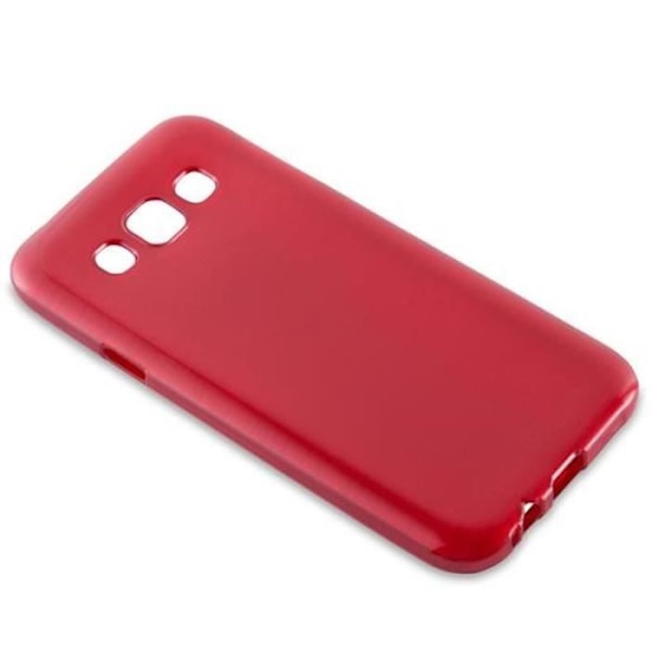 Samsung Galaxy E5 2015 (5) Fodral i CHERRY RED från Cadorabo (BORSTAD METALL DESIGN) Ultramjukt silikongel TPU-fodral Röd körsbär