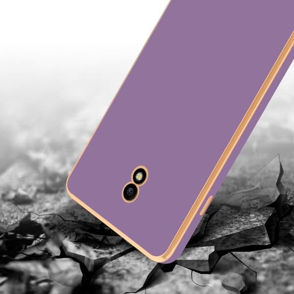 Skydd för Samsung Galaxy J3 2017 Glansig Lila - Guld med skydd för kamera Violett