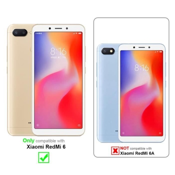 Coque för Xiaomi RedMi 6 - CADORABO - KIRSEBÄR RÖD - Syntetläder - Magnetstängning - Ställfunktion RÖDA KÖRSBÄR