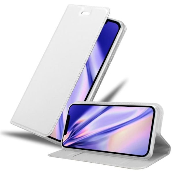 Cadorabo Fodral för Apple iPhone 12 / 12 PRO i KLASSIG SILVER Skyddsfodral magnetisk stängning stödfunktion Pengar