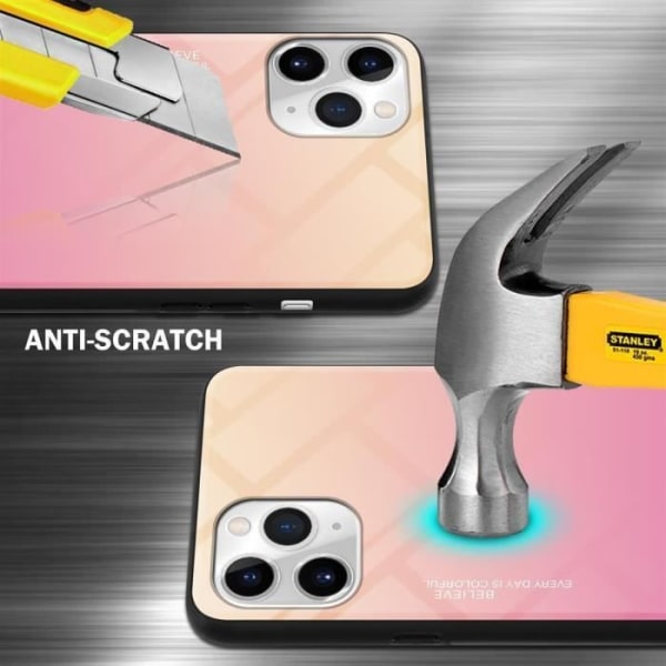 Fodral till Apple iPhone 11 PRO MAX Fodral i GUL - ROSA Fodral Skyddsskydd tvåfärgad TPU