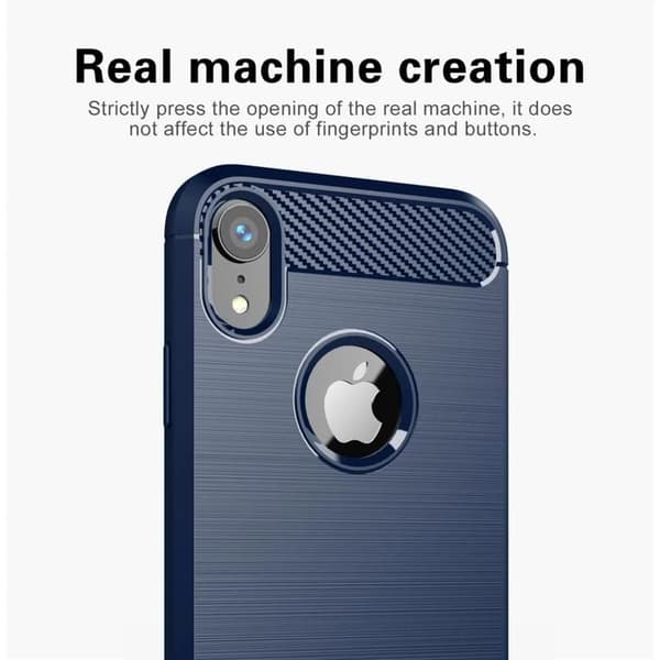 iPhone XR-fodral BORSTAD BLÅ Kolfiberdesign Blå