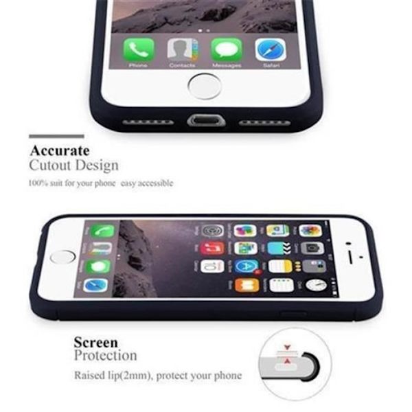 Cadorabo Fodral till Apple iPhone 8 PLUS - iPhone 7 PLUS, BORSTAD BLÅ Design TPU CARBON Gel Silicon