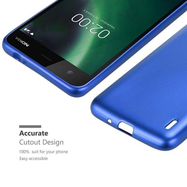 Skyddsfodral för Nokia 2 2017 Skyddsskal i MATTE METALLBLÅ Design Blå