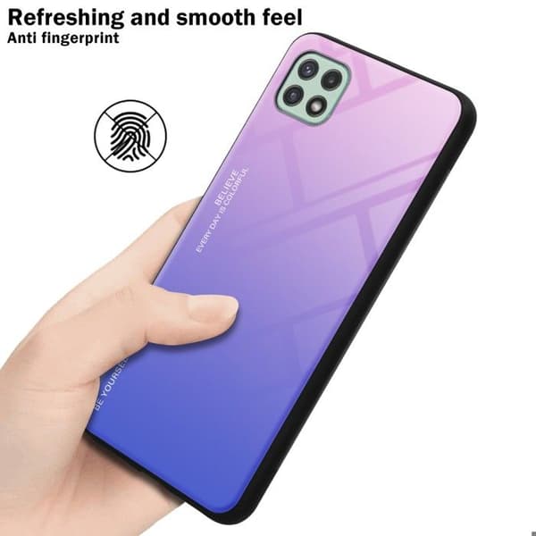 Fodral för Samsung Galaxy A22 5G i ROSA - BLÅ Stötsäker Bicolor design Svart
