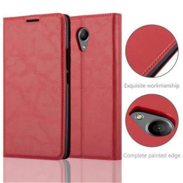 Wiko ROBBY Fodral i APPLE RED från Cadorabo (INVISIBLE MAGNETIC CLOSURE Design) Helt skyddsfodral med flip flik