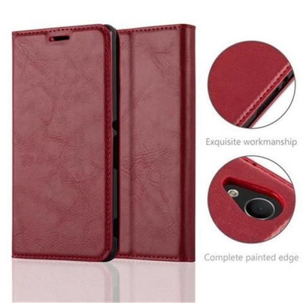 Sony Xperia M4 AQUA Fodral i APPLE RED från Cadorabo (INVISIBLE MAGNETIC CLOSURE Design) Fullt skyddsfodral med