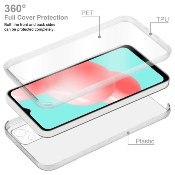 Cadorabo Fodral för Samsung Galaxy A32 4G i Transparent Fodral 360° Helkroppsskydd Skärmskydd Transparent
