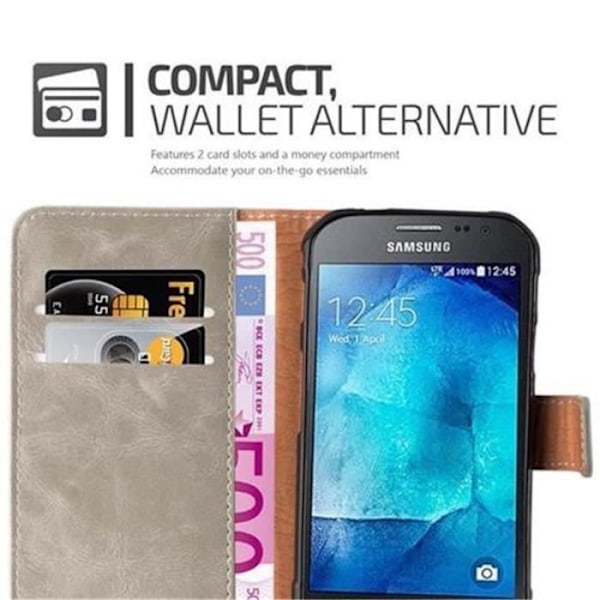 Samsung Galaxy XCover 3-fodral - CADORABO - MARRONE CAPPUCINO - Heltäckande skyddsetui med klafflock CAPPUCINO BRUN