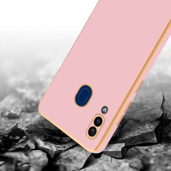 Skydd för Samsung Galaxy A20 / A30 / M10s Glansig Rosé - Guld med skydd för kamera Ros