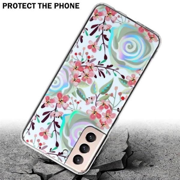 Skal till Samsung Galaxy S21 PLUS Fodral PEACH FLOWERS Fodral Skydd Silikon TPU Blommig plånbok Persika blommar