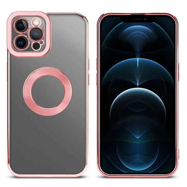 Transparent iPhone 12 PRO-fodral - Rosa Stötsäker Chrome Design Vit