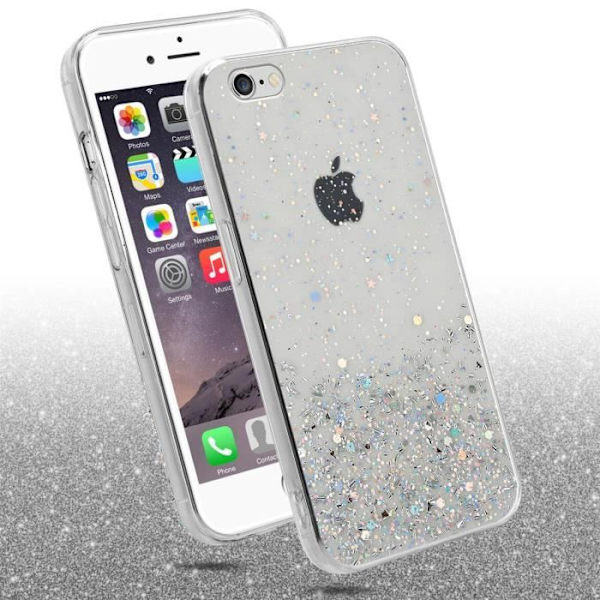 Coque - CADORABO - Apple iPhone 6 PLUS / 6S PLUS - Transparent med Glitter - Ultra tunn - Silikon TPU Transparent med glitter
