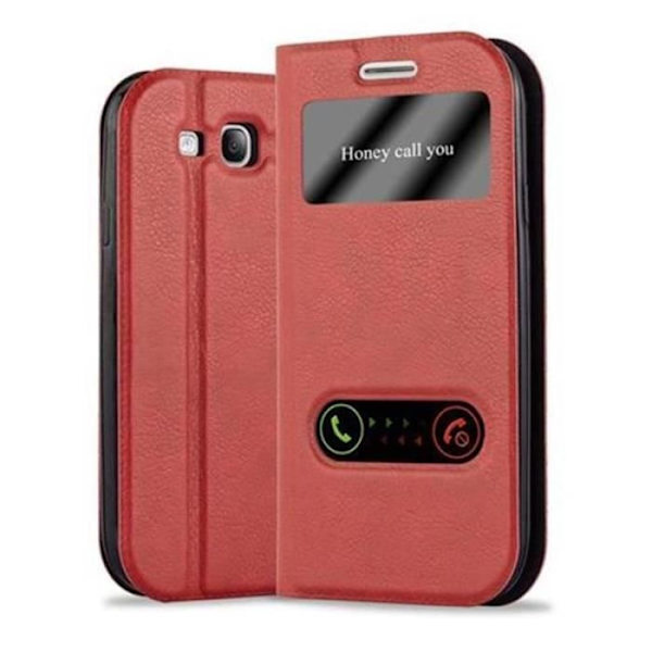 Samsung Galaxy S3 - S3 NEO-fodral i SAFFRANSRÖTT från Cadorabo (Design VIEW) Helt skyddsfodral med flipflik, stativ