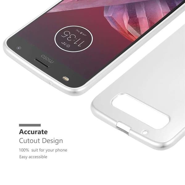 Skyddsskal för Motorola MOTO Z2 Skyddsskal i MATTSILVER Metallic Design Grå