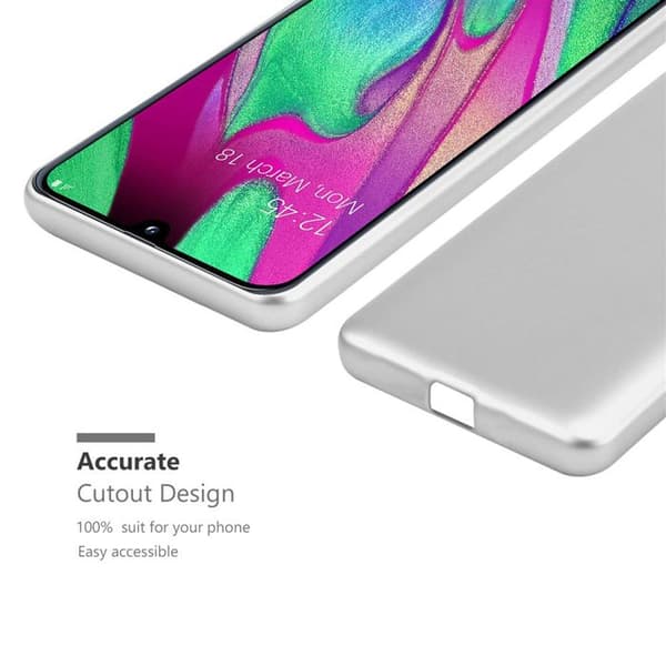 Skyddsfodral för Samsung Galaxy A40 Skyddsfodral i MATTSILVER Metallic Design Grå