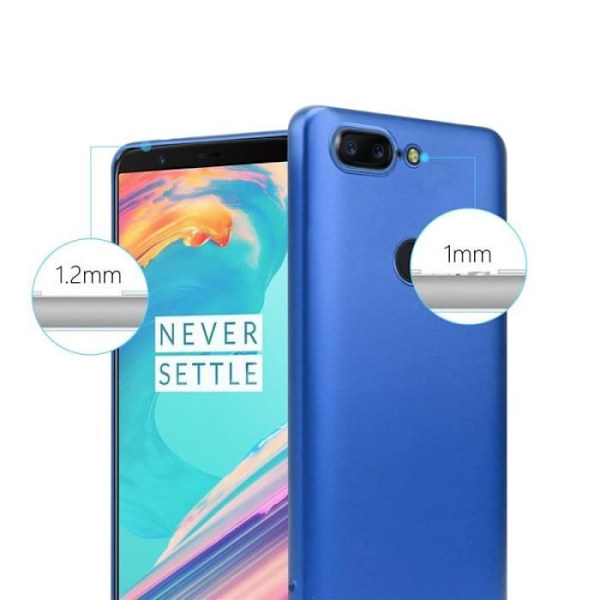 Cadorabo-fodral fungerar med OnePlus 5T i METALLIC BLUE - Stötsäker och reptålig TPU-silikonhölje - Ultratunt skyddande