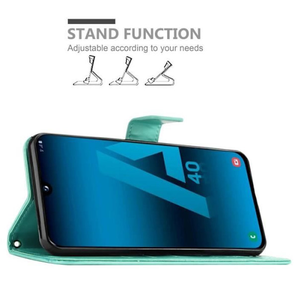 Cadorabo Fodral för Samsung Galaxy A40 / A40s i grönt - blommönster Grön