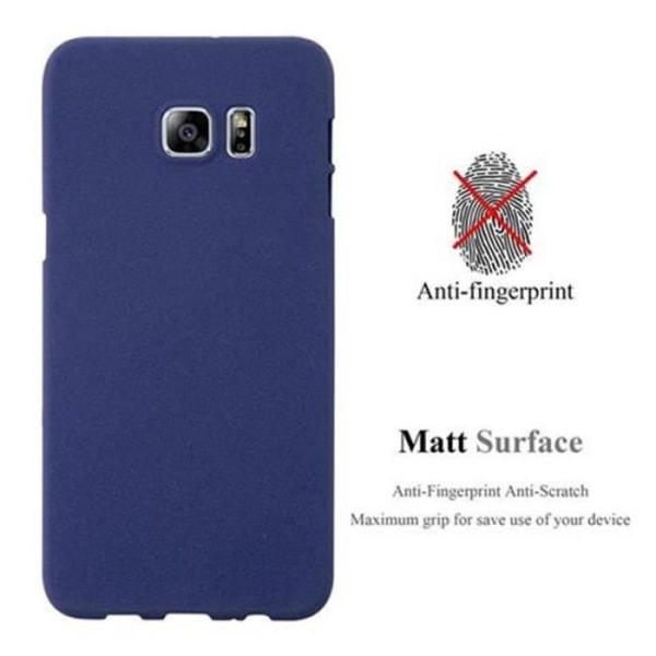 Samsung Galaxy S6 EDGE PLUS-fodral i DARK BLUE FROST från Cadorabo (FROST Design) Ultratunt mjukt silikon TPU-gelöverdrag med