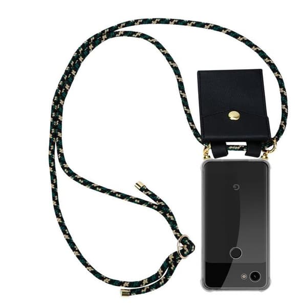 Skal för Google PIXEL 3A med kamouflage och justerbar rem brun