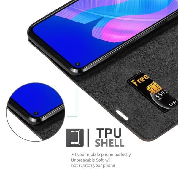 Fodral för Huawei P40 LITE E Skal i MÖRK BRUN brun
