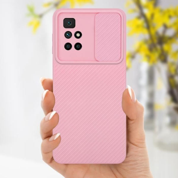Skyddshuva - CADORABO - Xiaomi RedMi 10 - Silikon TPU - Godisrosa - Skydd för kamera Godisrosa