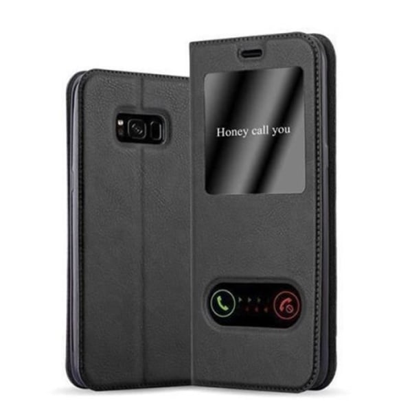 Samsung Galaxy S8 PLUS-fodral i COMET BLACK by Cadorabo (Design VIEW) Fullt skyddsfodral med flipskydd, stativ
