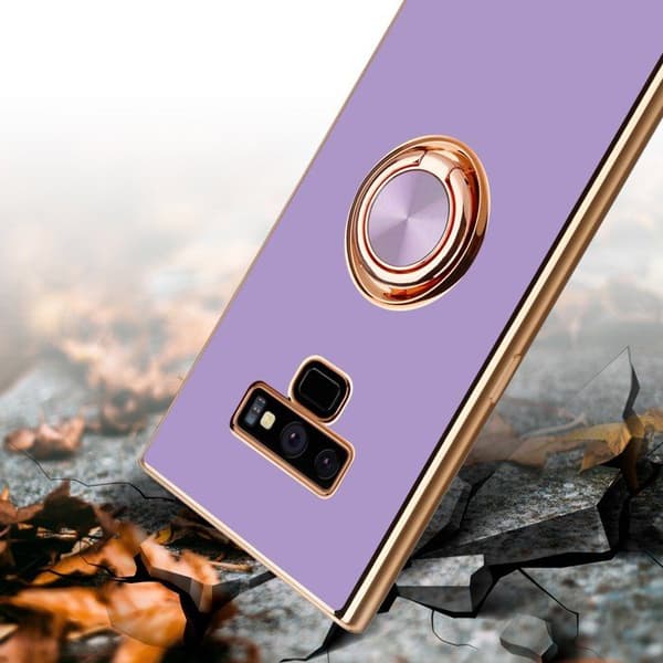 Skydd för Samsung Galaxy NOTE 9 Glansig Ljuslila - Guld med kameraskydd Violett