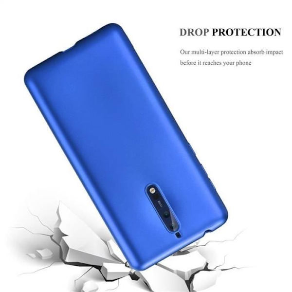 Cadorabo Fodral fungerar med Nokia 8 2017 i METALLIC BLUE - Stötsäker och reptålig TPU silikonskydd - Ultra Slim