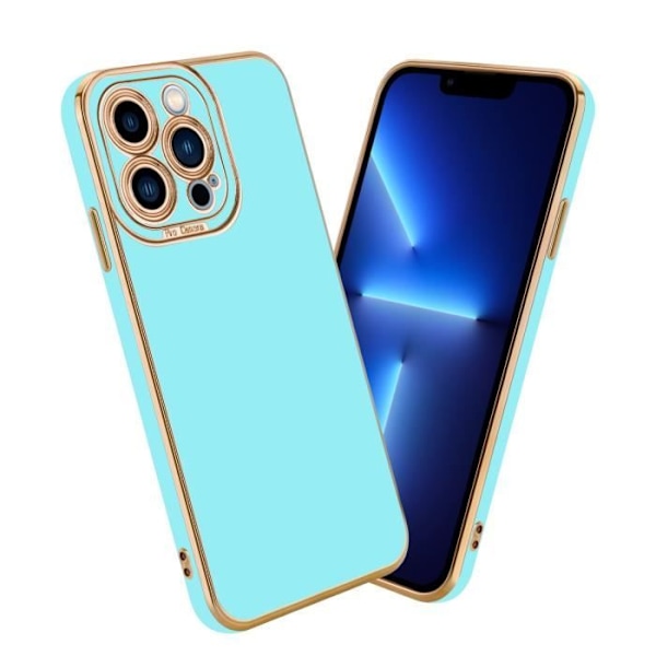 Coque - CADORABO - Apple iPhone 13 PRO - Glansig Turkos - Kameraskydd - Mjuk TPU Turkos