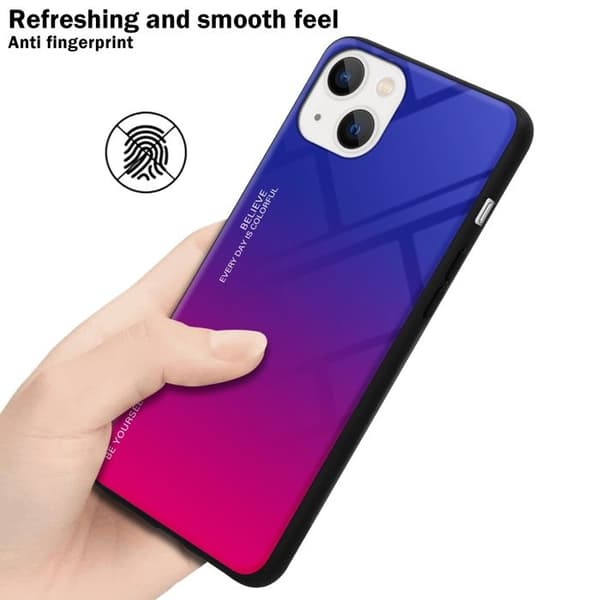 iPhone 14-fodral i VIOLETT - RÖD Stötsäker Bicolor design Svart