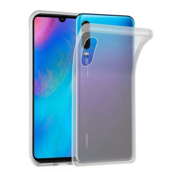 Transparent stötsäker silikonfodral för Huawei P30 Vit