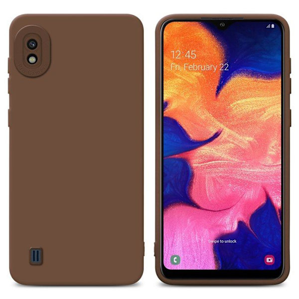 Fodral till Samsung Galaxy A10 i FLUID BROWN Fodral i flexibelt TPU-silikonskydd kastanj